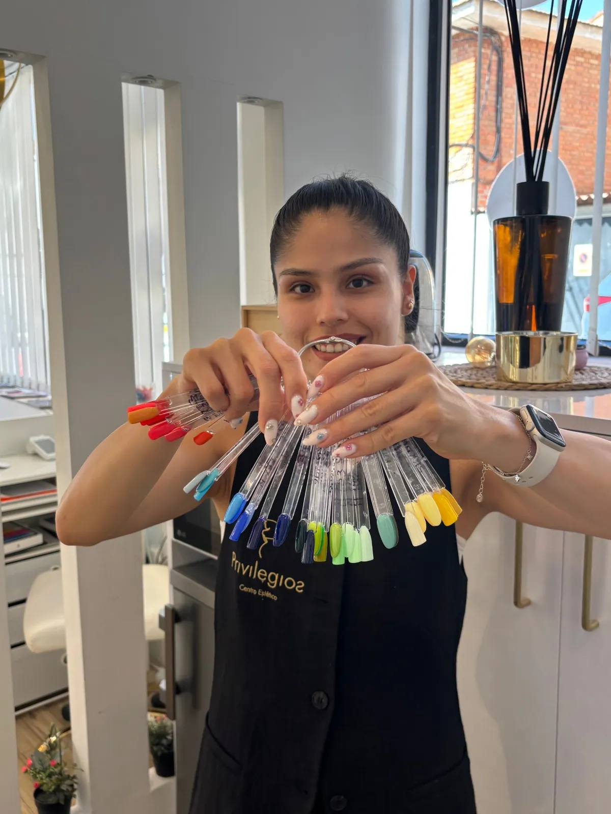 Profesional de Privilegios con el muestrario de colores